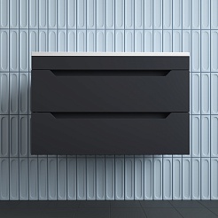 Style Line Тумба под раковину Остин 80 подвесная графит – фотография-3